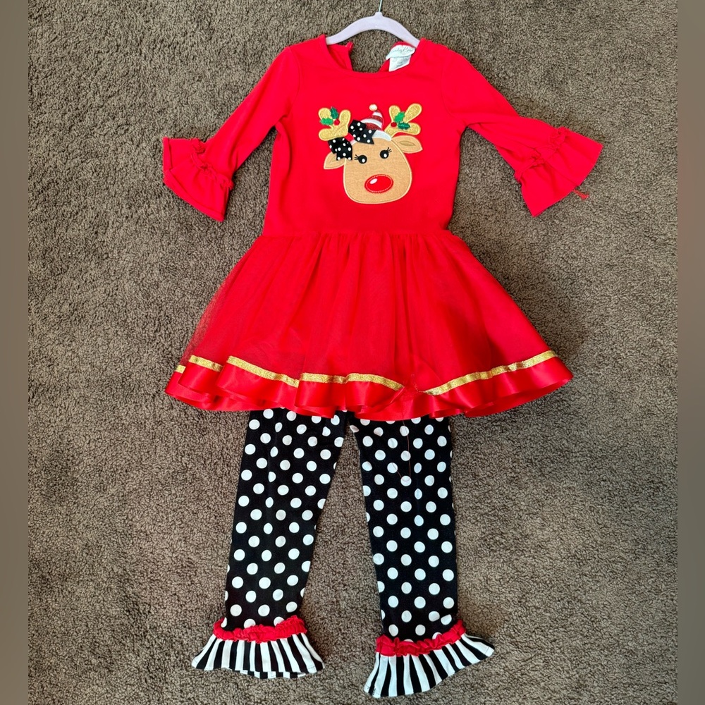 Girl Holiday Christmas outfit, Size 5